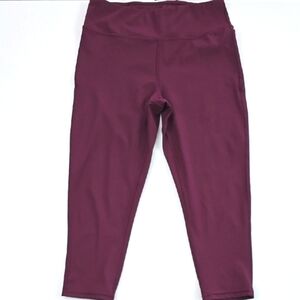 Queenieke & Athletic Women's Purple High Rise Crop Leggings Stretch 18" Inseam L